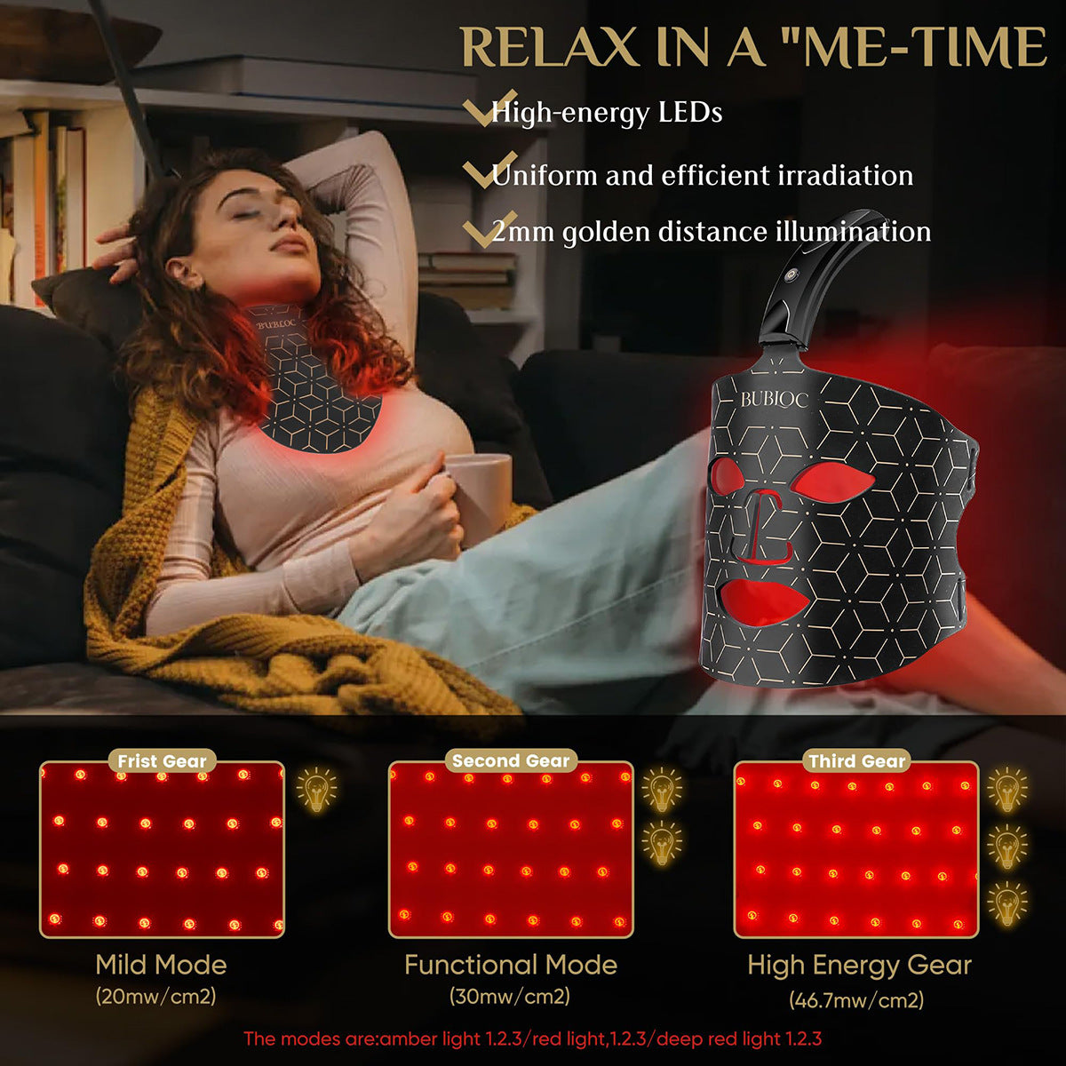 LED light therapy Silicone beauty mask