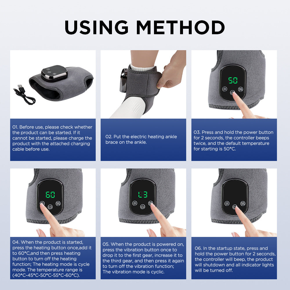 EMSense Foot Massager USB Rechargeable Heating Foot Massager with Vibration